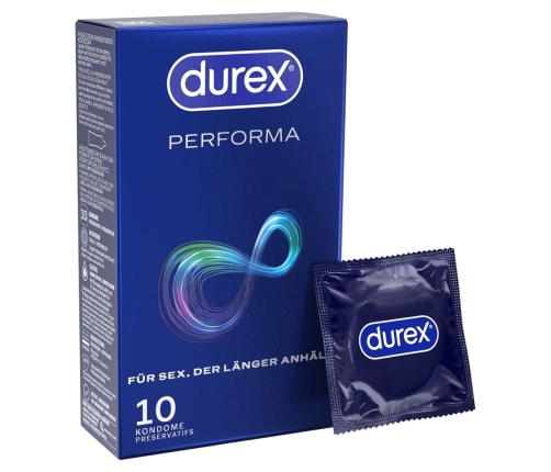 Durex Performa Easy-On 10 pcs - Extended Duration, Anatomical Shape