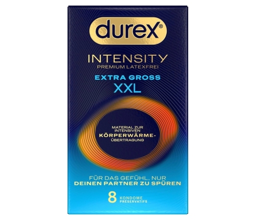 Durex Intensity Extra Large Nitrile Condoms 8 pcs - Latex-Free, 61 mm