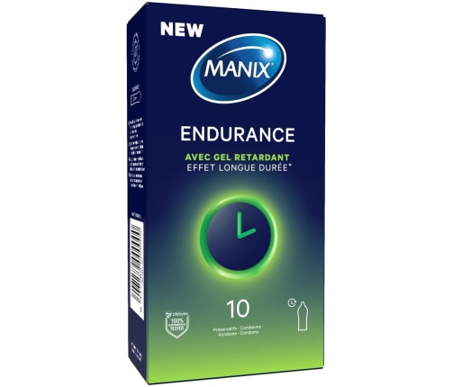 Manix Endurance 10-Pack - Extended Performance Latex Condoms 53 mm