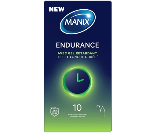 Manix Endurance 10-Pack - Extended Performance Latex Condoms 53 mm