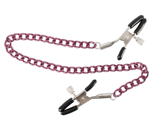 You2Toys Adjustable Nipple Clamps with Purple Chain 30cm