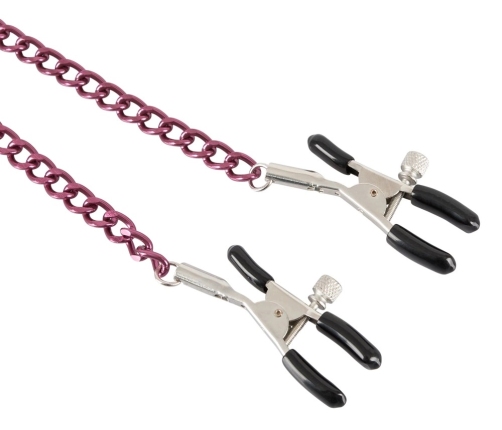 You2Toys Adjustable Nipple Clamps with Purple Chain 30cm