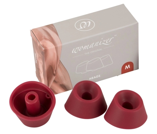 Womanizer Heads Duo Bordeaux M Replacement Attachments, 3-Pack, Silicone