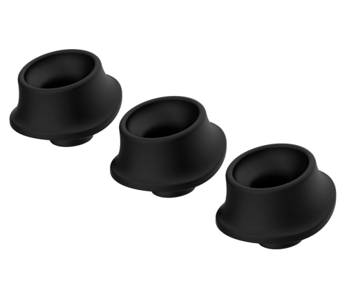 Womanizer Replacement Heads Pack 3x Black L - Silicone, Size L, 23mm