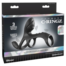 Fantasy C-Ringz Ultimate Couples Cage Max Black Silicone Intimate System