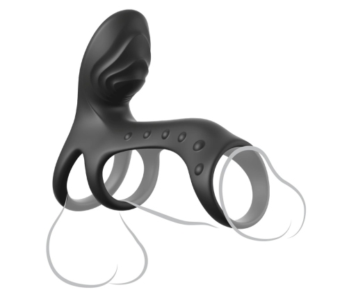 Fantasy C-Ringz Ultimate Couples Cage Pro Black Silicone Duo Vibration