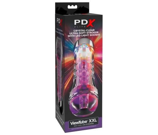 PDX Elite ViewTube XXL See-Thru LED Intimate Machine, Transparent 27.3cm