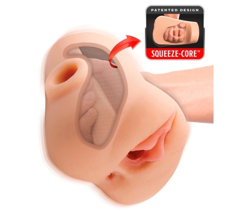 PDX Plus Double Pounder Vibrating Intimate System, Dual Tunnel, 20.5 cm