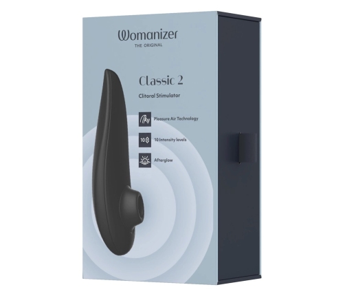 Womanizer Classic 2 Black Pressure Wave System, Waterproof, 10 Speeds