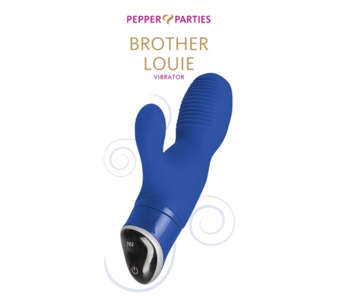 Pepper Parties Brother Louie Blue Dual Motor Silicone Vibrator 18cm