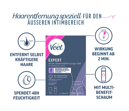 Veet Expert Intimate Hair Removal Set with Shea Butter 2x50ml