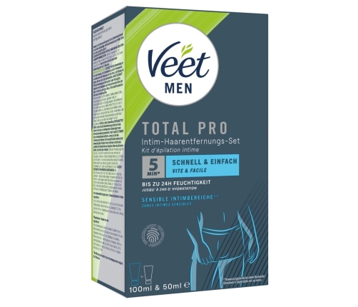 Veet Men TOTAL PRO Intimate Hair Removal Set Aloe Vera 2 pcs