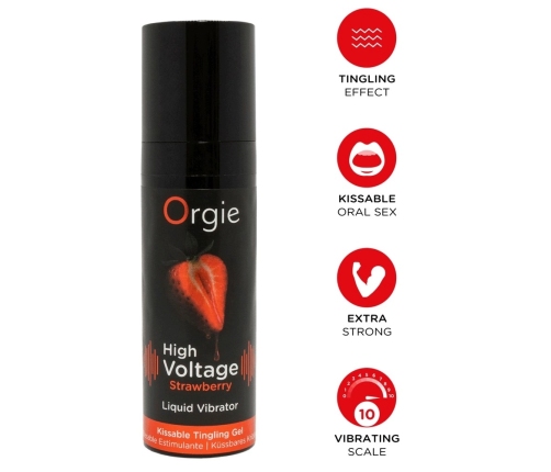 Orgie High Voltage Strawberry Gel 15ml - Intense Tingling Effect