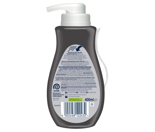 Veet Men Total Pro Hair Removal Cream 400ml Pump - Smooth Skin Formula