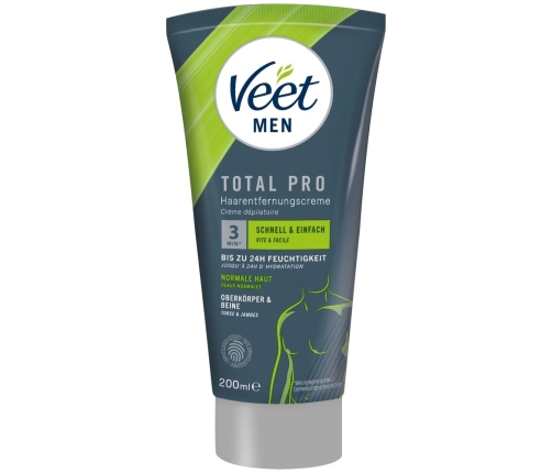 Veet Men Total Pro Hair Removal Cream 200ml - Advanced Skin Comfort