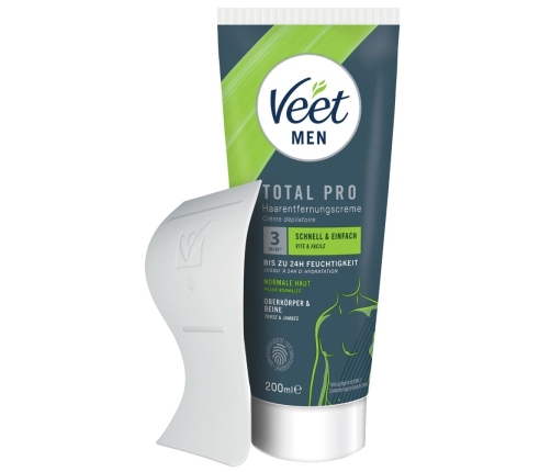 Veet Men Total Pro Hair Removal Cream 200ml - Advanced Skin Comfort