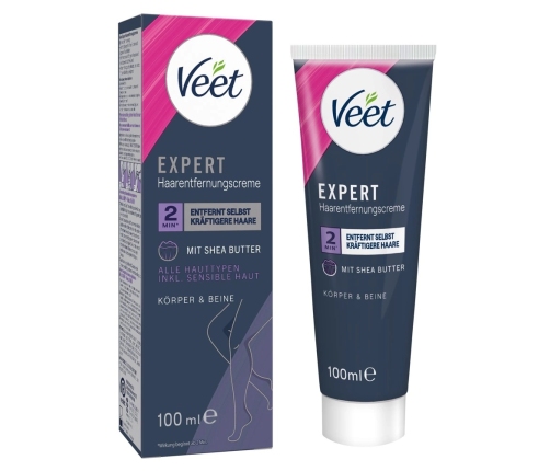 Veet EXPERT Body & Legs Hair Removal Cream 100ml Shea Butter