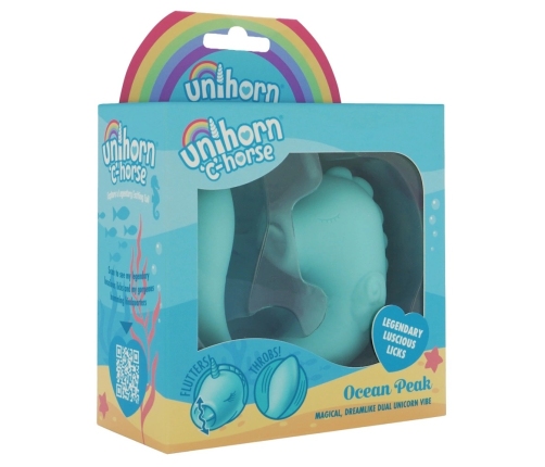 Unihorn C-Horse Ocean Peak Dual Motor Intimate Device, Blue Silicone