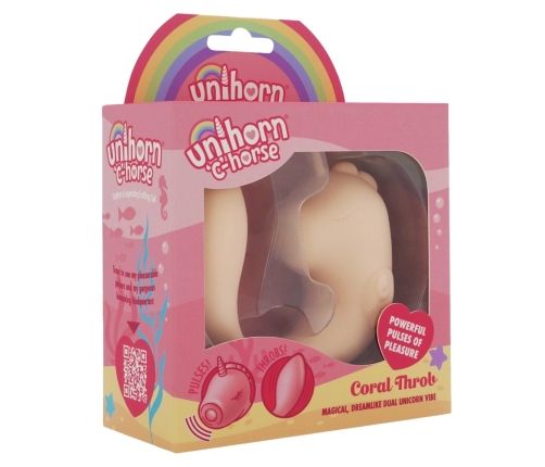 Unihorn C-Horse Coral Throb Dual Vibrating Intimate Device Silicone Pink