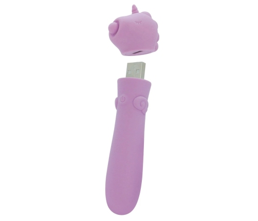 Unihorn USB Karma Lilac Mini Intimate Massager, Soft Silicone, 14.3 cm