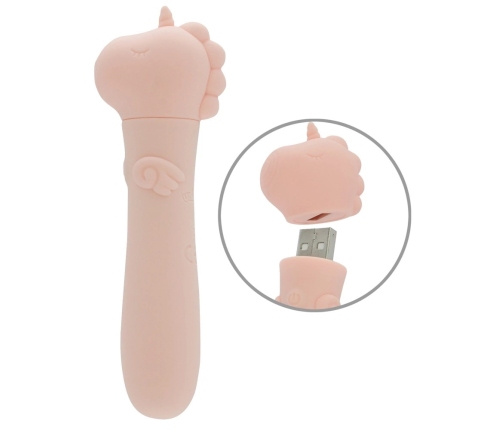 Unihorn USB Heart Throb Mini Intimate Massager, 10 Modes, Pink, 14.3cm