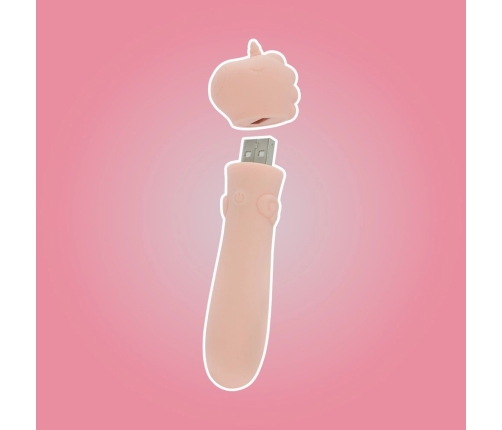 Unihorn USB Heart Throb Mini Intimate Massager, 10 Modes, Pink, 14.3cm