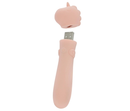 Unihorn USB Heart Throb Mini Intimate Massager, 10 Modes, Pink, 14.3cm