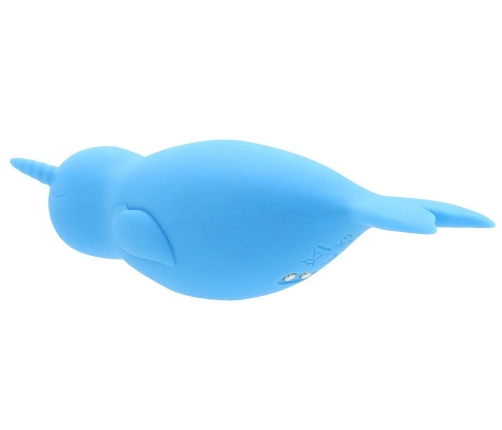 Unihorn Narwhal Dual-Ended Silicone Intimate Device, Blue, 14.3 cm