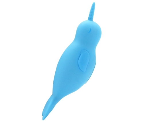 Unihorn Narwhal Dual-Ended Silicone Intimate Device, Blue, 14.3 cm