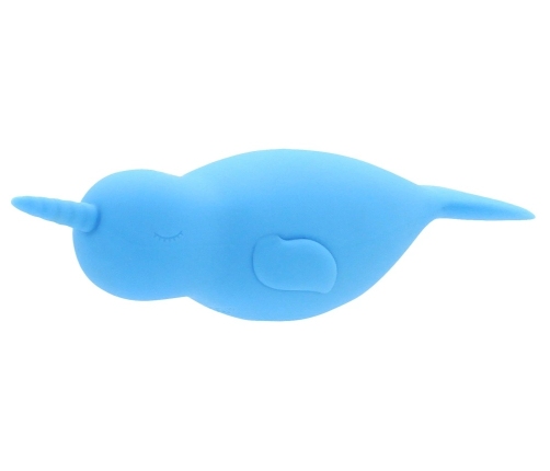 Unihorn Narwhal Dual-Ended Silicone Intimate Device, Blue, 14.3 cm