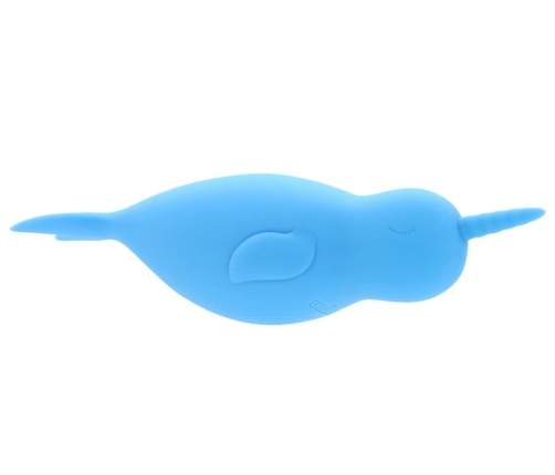 Unihorn Narwhal Dual-Ended Silicone Intimate Device, Blue, 14.3 cm