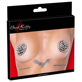 Bad Kitty Black Spike Pasties Reusable 7 cm Pair