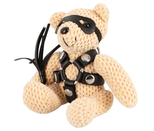 Bad Kitty Teddy Keychain 11cm - Plush Mascot with Mini Harness & Mask