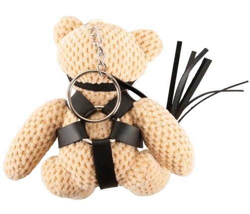 Bad Kitty Teddy Keychain 11cm - Plush Mascot with Mini Harness & Mask