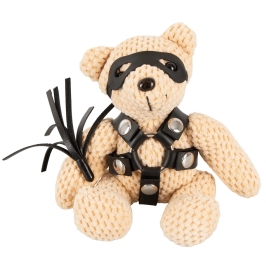 Bad Kitty Teddy Keychain 11cm - Plush Mascot with Mini Harness & Mask