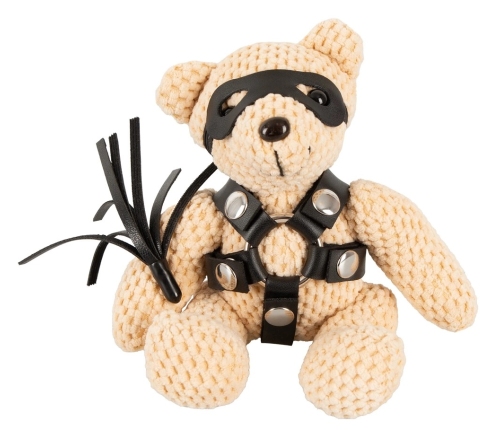 Bad Kitty Teddy Keychain 11cm - Plush Mascot with Mini Harness & Mask