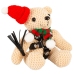 Bad Kitty Teddy Winter Edition Plush Keychain 11cm with Harness & Accessories