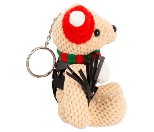 Bad Kitty Teddy Winter Edition Plush Keychain 11cm with Harness & Accessories