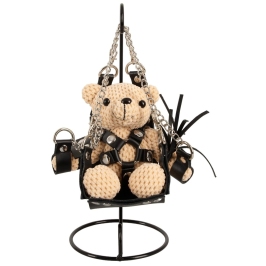 Bad Kitty Teddy Bear with Harness & Swing - 11 cm, Keychain Accessory