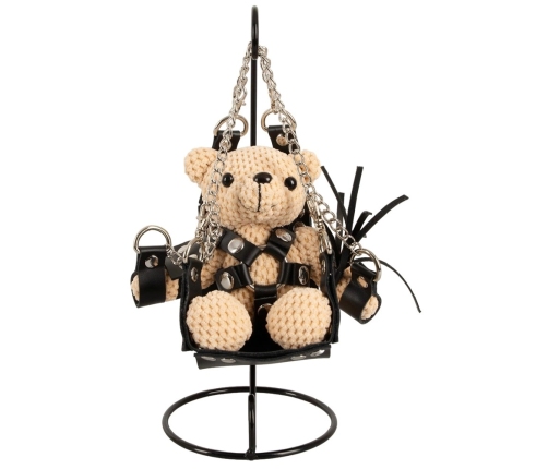 Bad Kitty Teddy Bear with Harness & Swing - 11 cm, Keychain Accessory