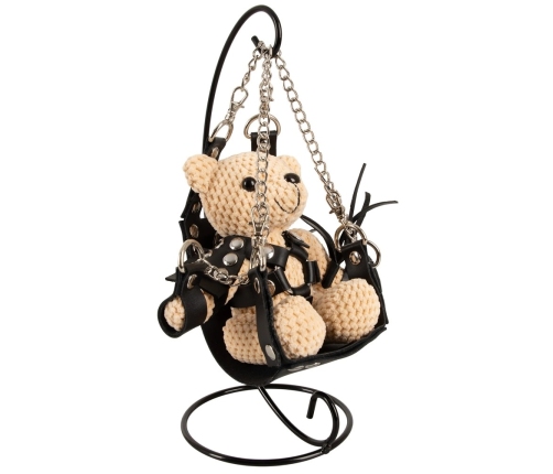 Bad Kitty Teddy Bear with Harness & Swing - 11 cm, Keychain Accessory