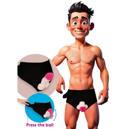 You2Toys Novelty Briefs with Inflatable Plush Feature, One Size, Black