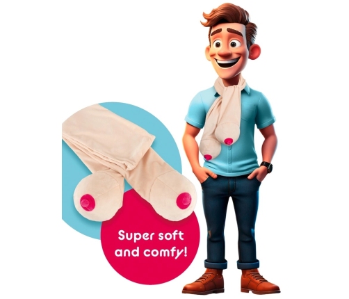 You2Toys Novelty Scarf Nude with Decorative Elements 150cm Polyester