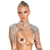 Bad Kitty Spiked Collar & Shoulder Chain - Adjustable Silver Body Jewelry