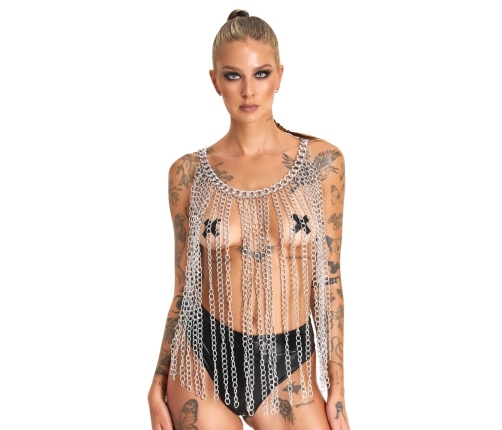 Bad Kitty Chainmail Collar/Skirt Adjustable Silver Unisex Metal Design