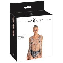 Bad Kitty Chainmail Collar/Skirt Adjustable Silver Unisex Metal Design