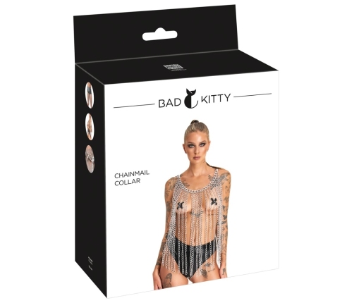 Bad Kitty Chainmail Collar/Skirt Adjustable Silver Unisex Metal Design