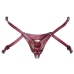 ZADO Leather Strap-On Harness S/M Adjustable Red & Black Metal Details