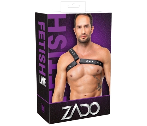 ZADO Men's Leather Harness S-L Adjustable Black Chest Accessory