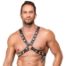 ZADO Leather Chest Harness Black - Adjustable X-Shape, Metal Studs S-L